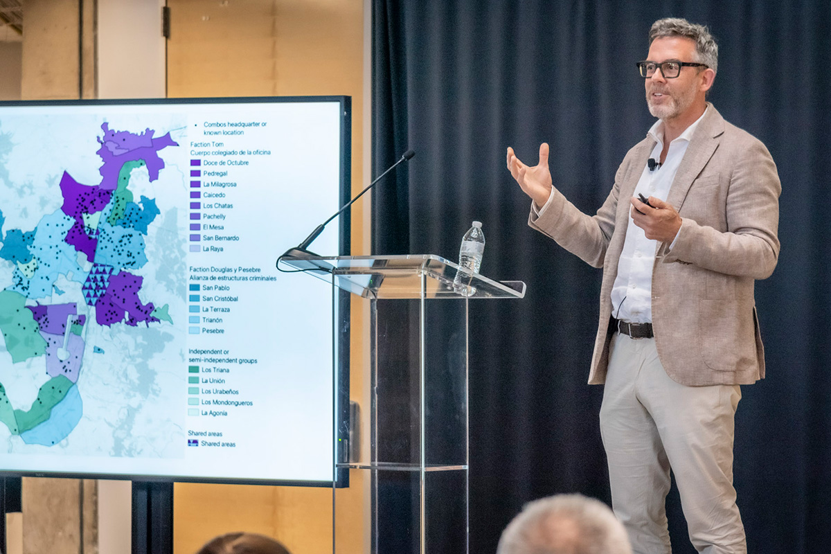 Chris Blattman delivering his keynote lecture.